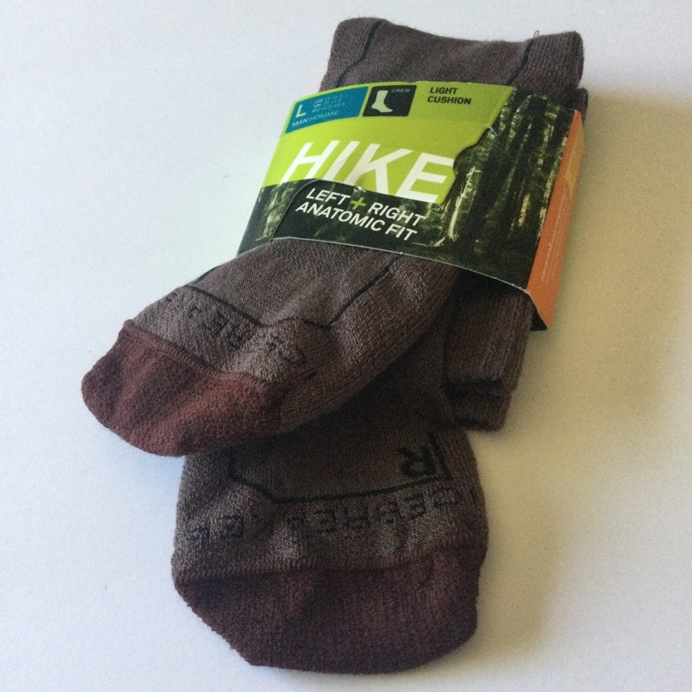 ICEBREAKER MENS ANATOMICA HIKE MERINO WOOL HIKING SOCKS MINK  MEDIUM LARGE NWT